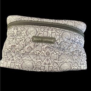 Simply Southern Gray White Cosmetic Bag